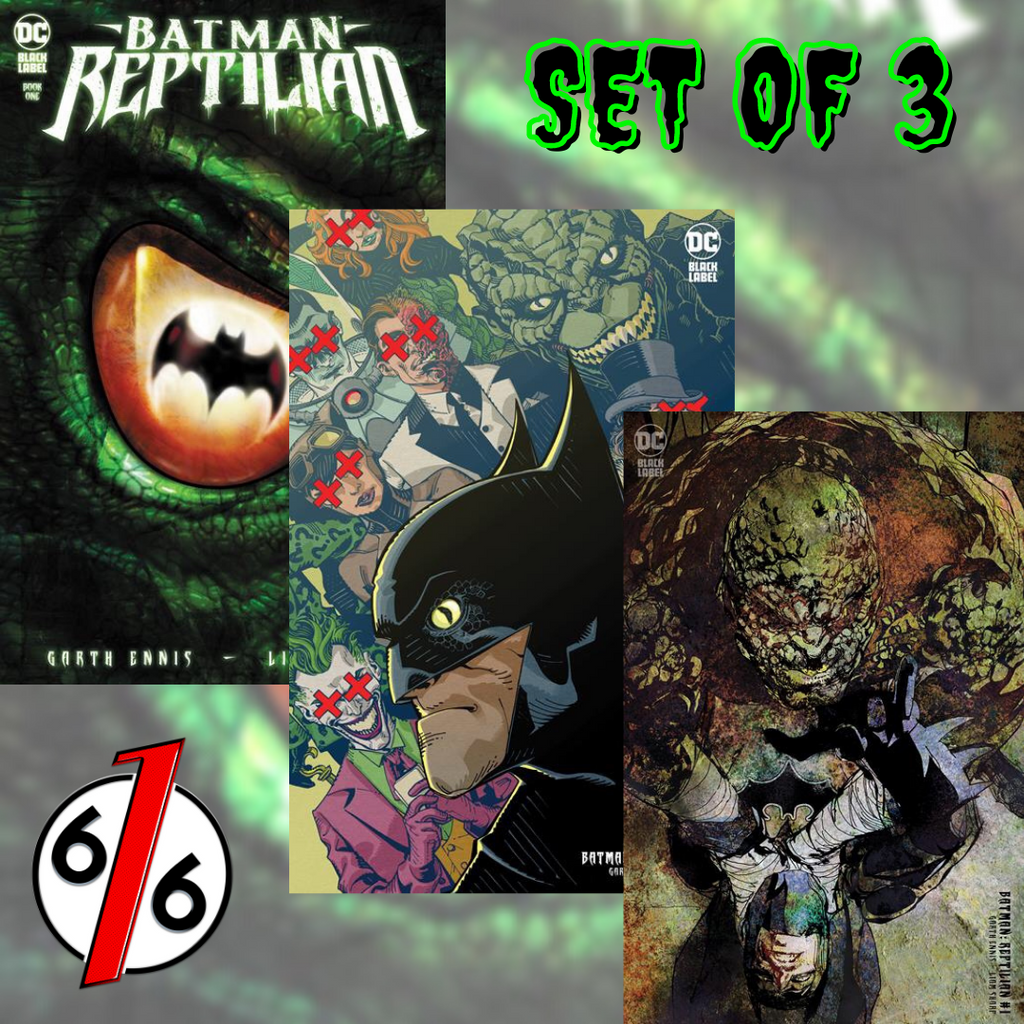 BATMAN REPTILIAN #1 SET OF 3 Cvr A Sharp & Cvr B Hamner & 1:25 Sienkie –  The 616 Comics