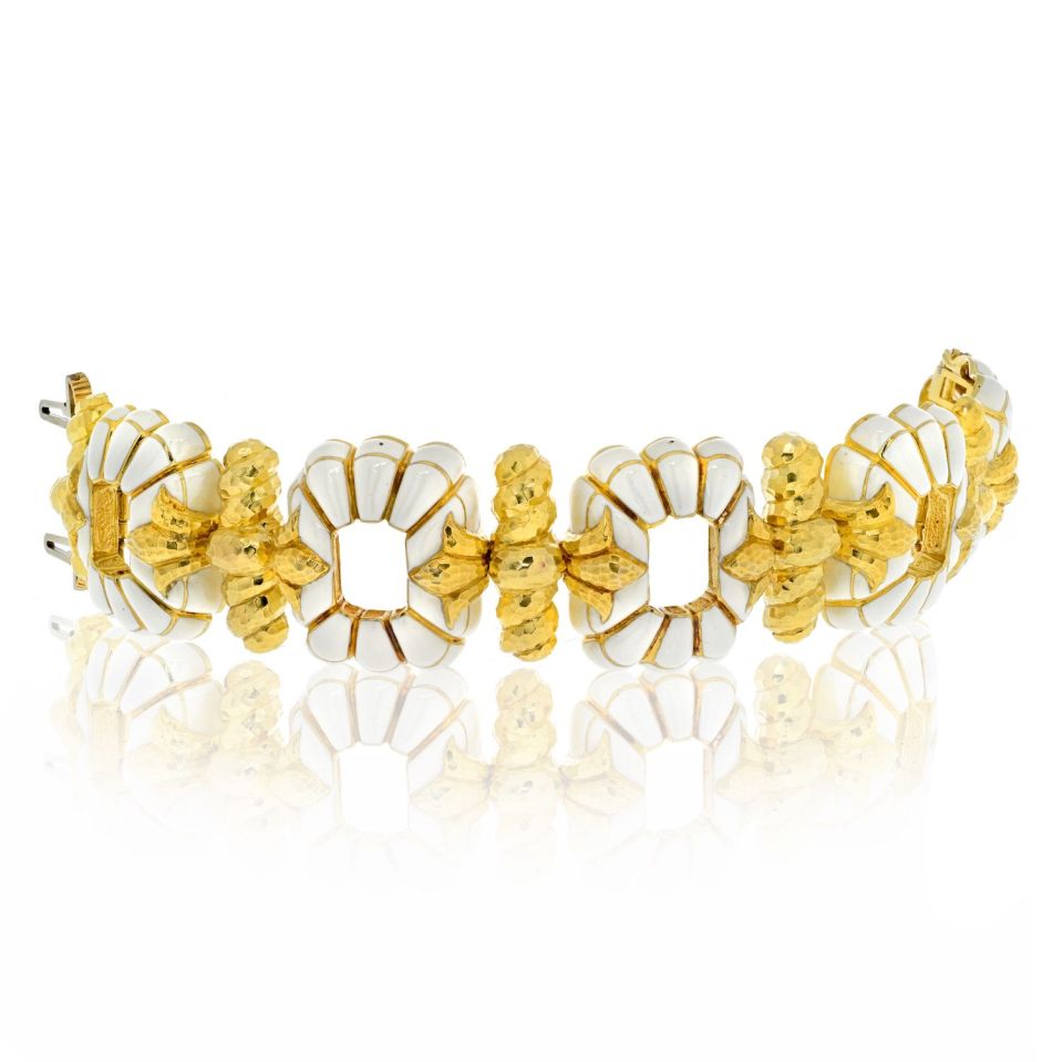 Tiffany & Co. - Platinum & 18K Yellow Gold Gemset And Diamond Charm Bracelet