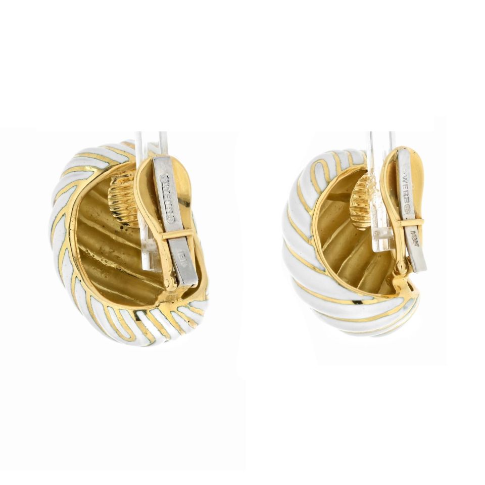 Louis Vuitton Wave Hoops Earrings Golden Metal