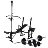 Workout Bench, with Weight Rack Barbell and Dumbbell Set, 30.5kg