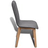Dining Chairs, Fabric and Solid Oak Wood, Light Grey (Set of 6)