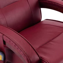 Load image into Gallery viewer, Massage Recliner, with Footstool, Faux Leather, Wine Red