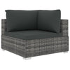 Garden Lounge Set, 5 Piece, with Cushions, Poly Rattan, Grey and Cream