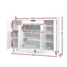 Load image into Gallery viewer, Shoe Storage Cabinet, White, 120cm