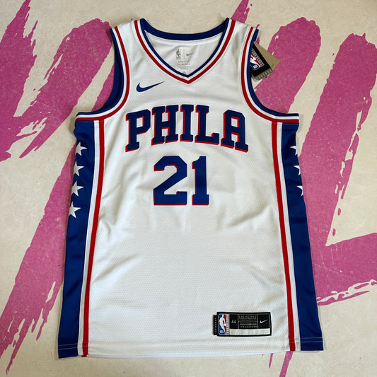 Youth Nike Joel Embiid White Philadelphia 76ers Swingman Jersey - Association Edition Size: Medium