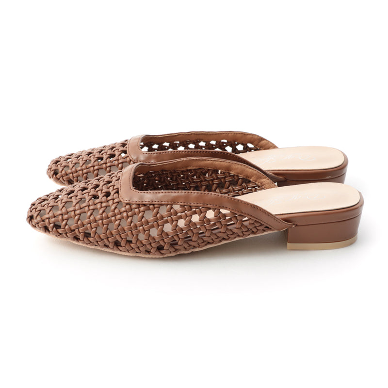 woven mules tan