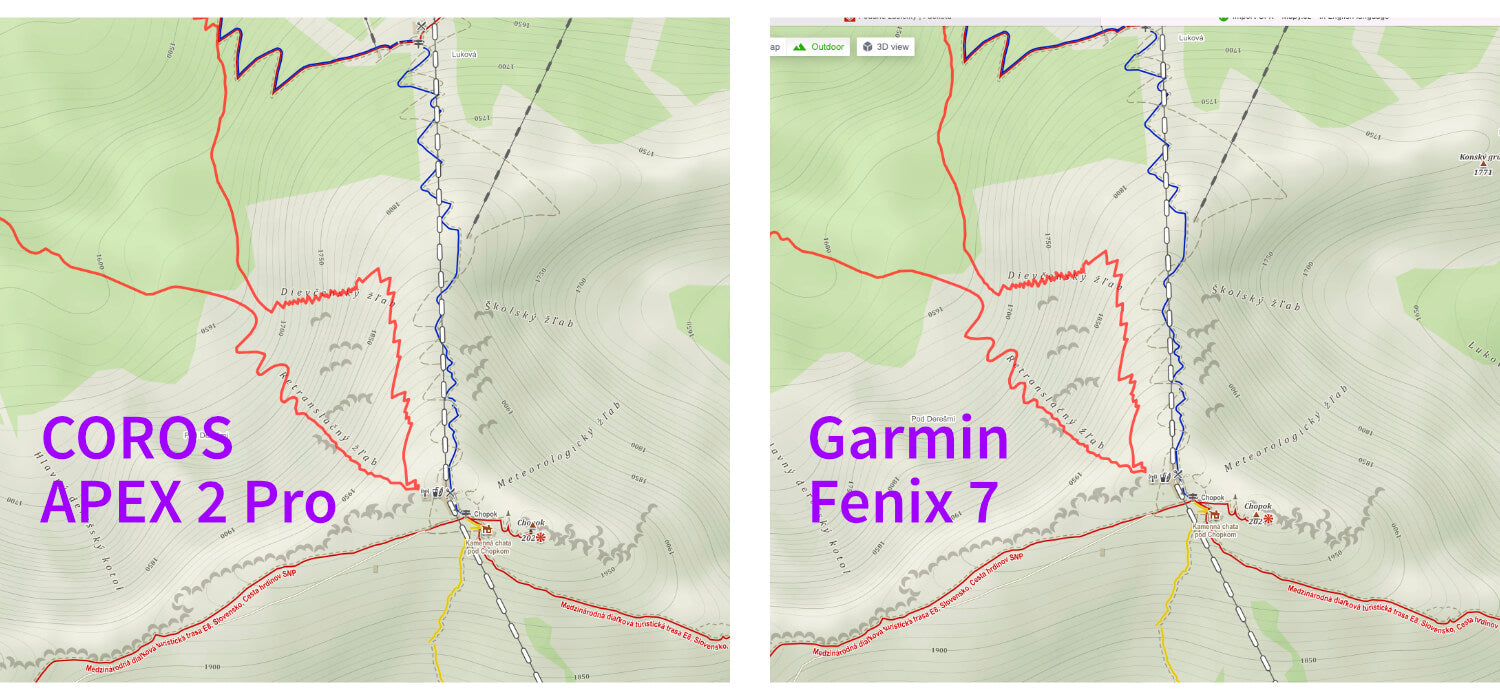 Testovanie Dual Frequency GPS módu v žľaboch Derešov v Demänovskej doline. garmin Fenix 7 vs. CORPS APEX 2 Pro.