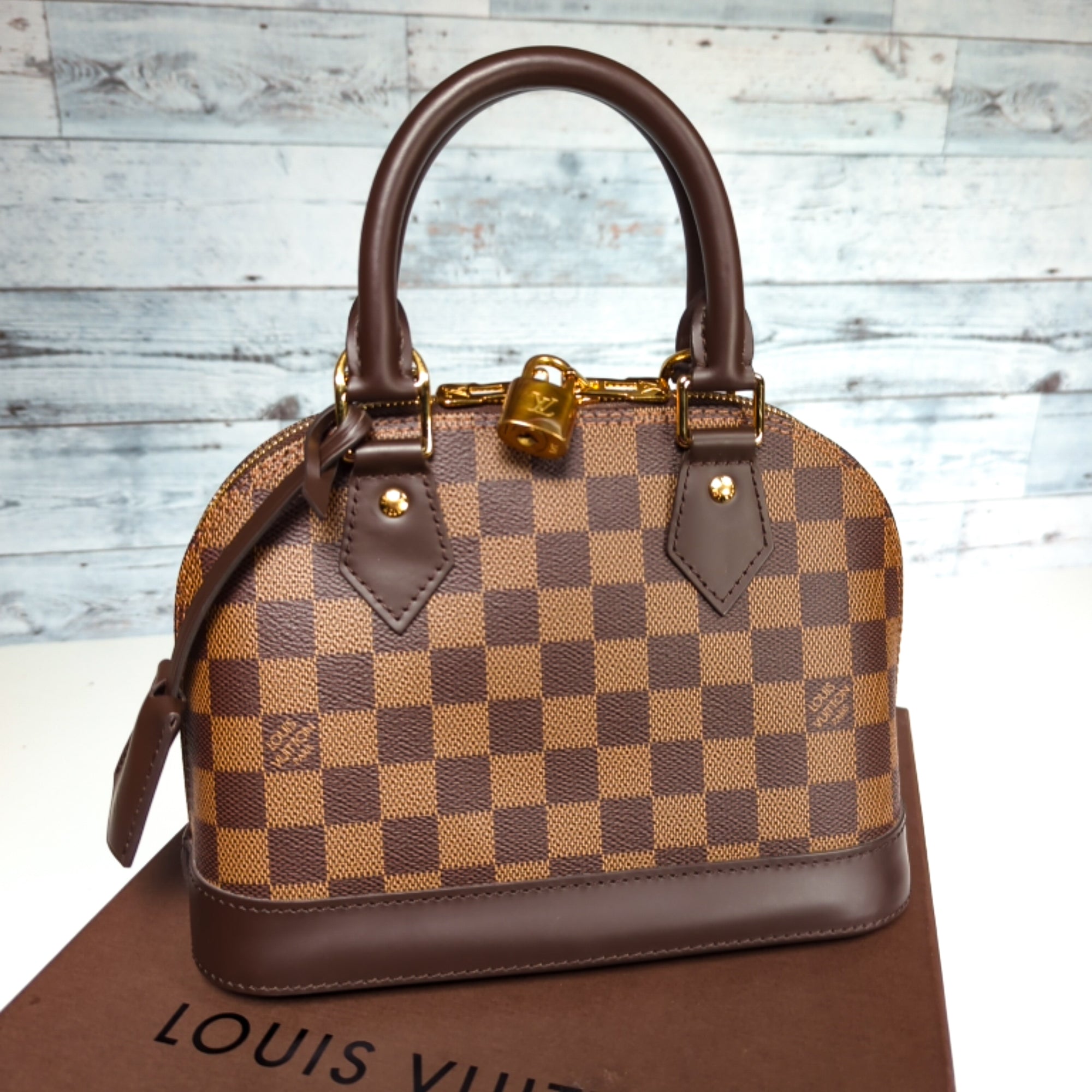 Louis Vuitton Alma BB Ice Blue in Calfskin Leather with Goldtone  US