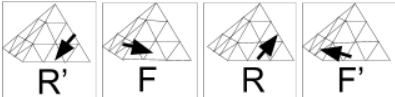 Pyraminx edge insertion algorithm for speedcubing.org solution guide