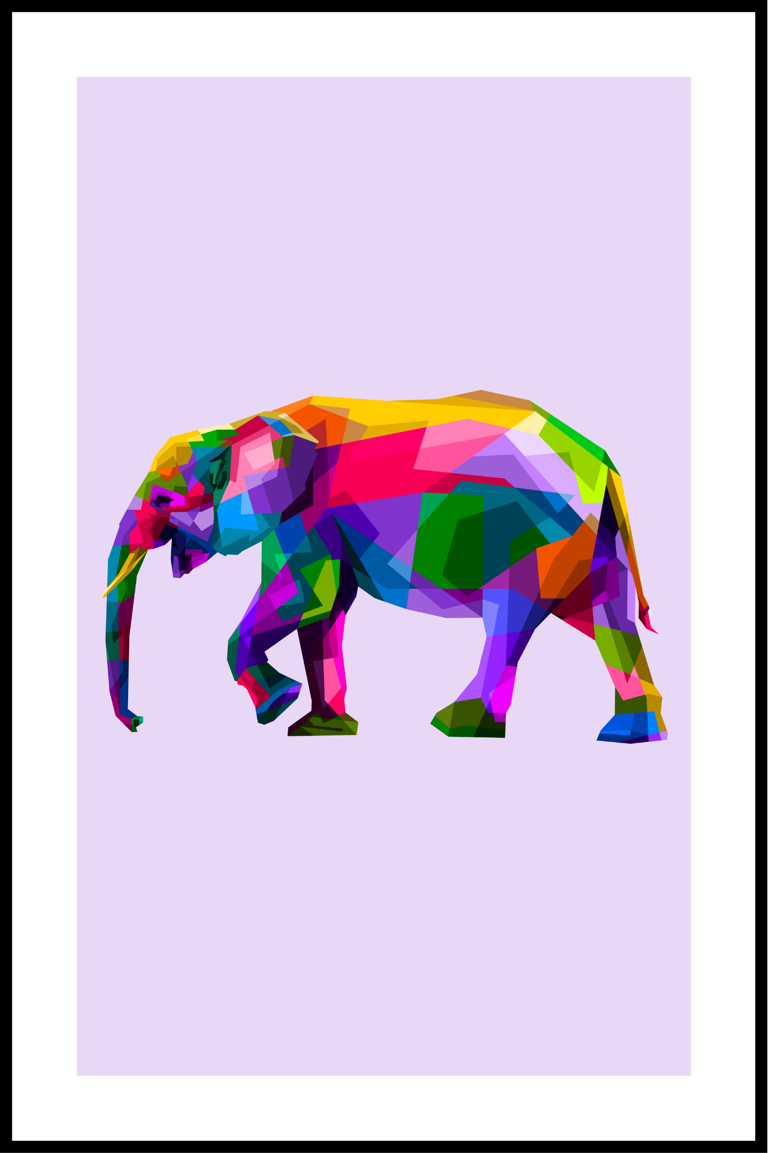 Billede af Elefant plakat - 21x30 cm