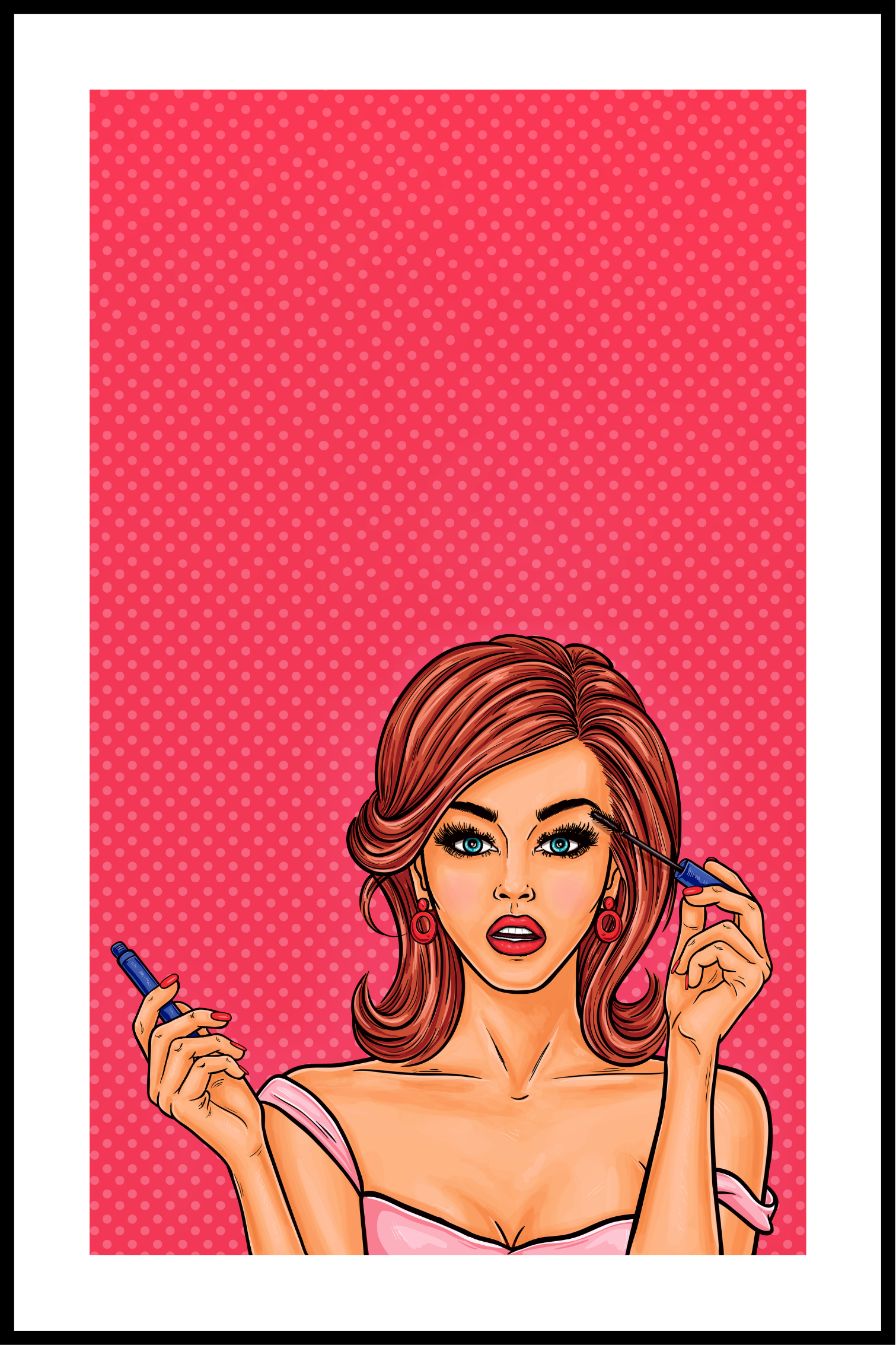 Billede af popart makeup plakat - 21x30 cm