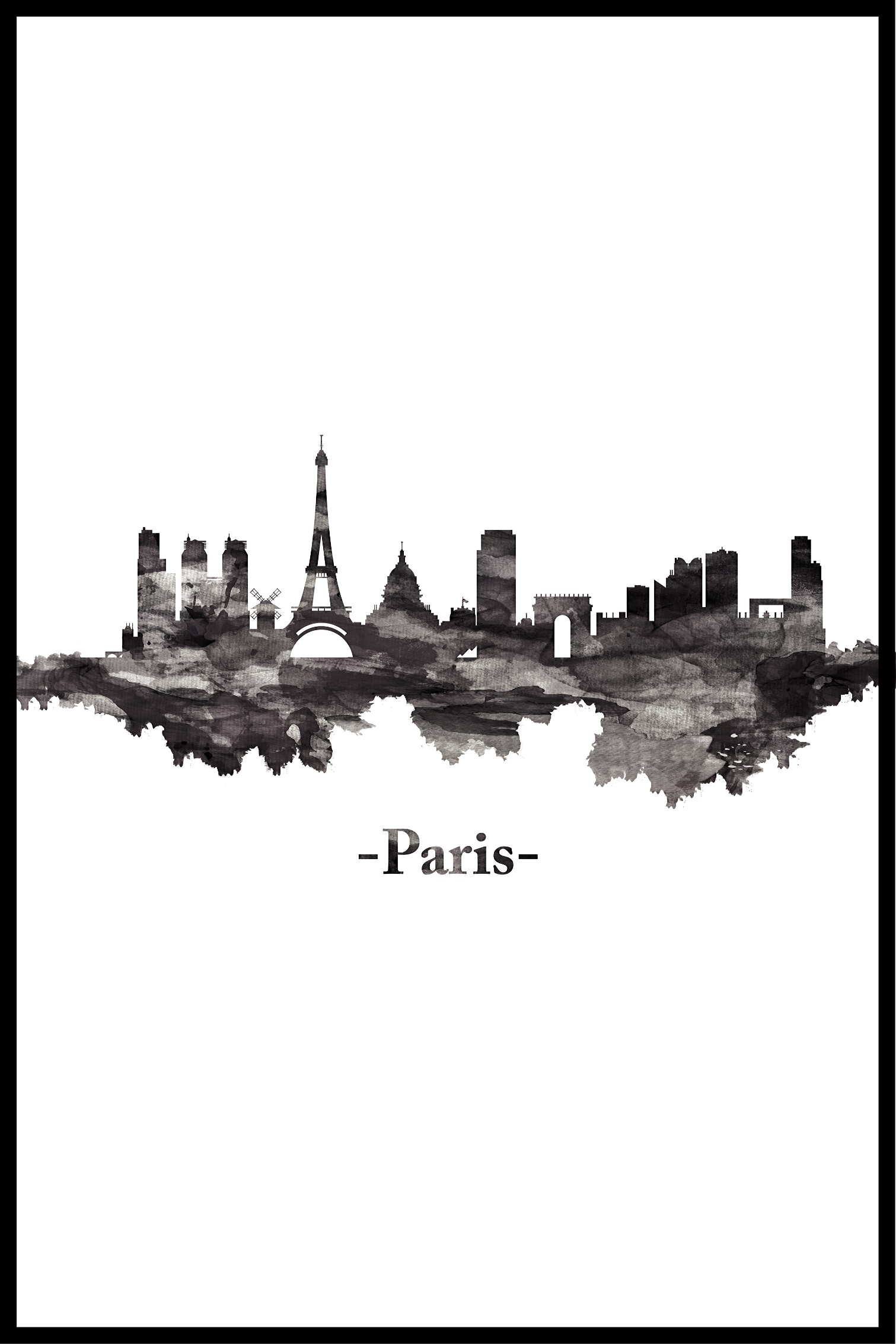 Billede af skyline paris plakat - 21x30 cm
