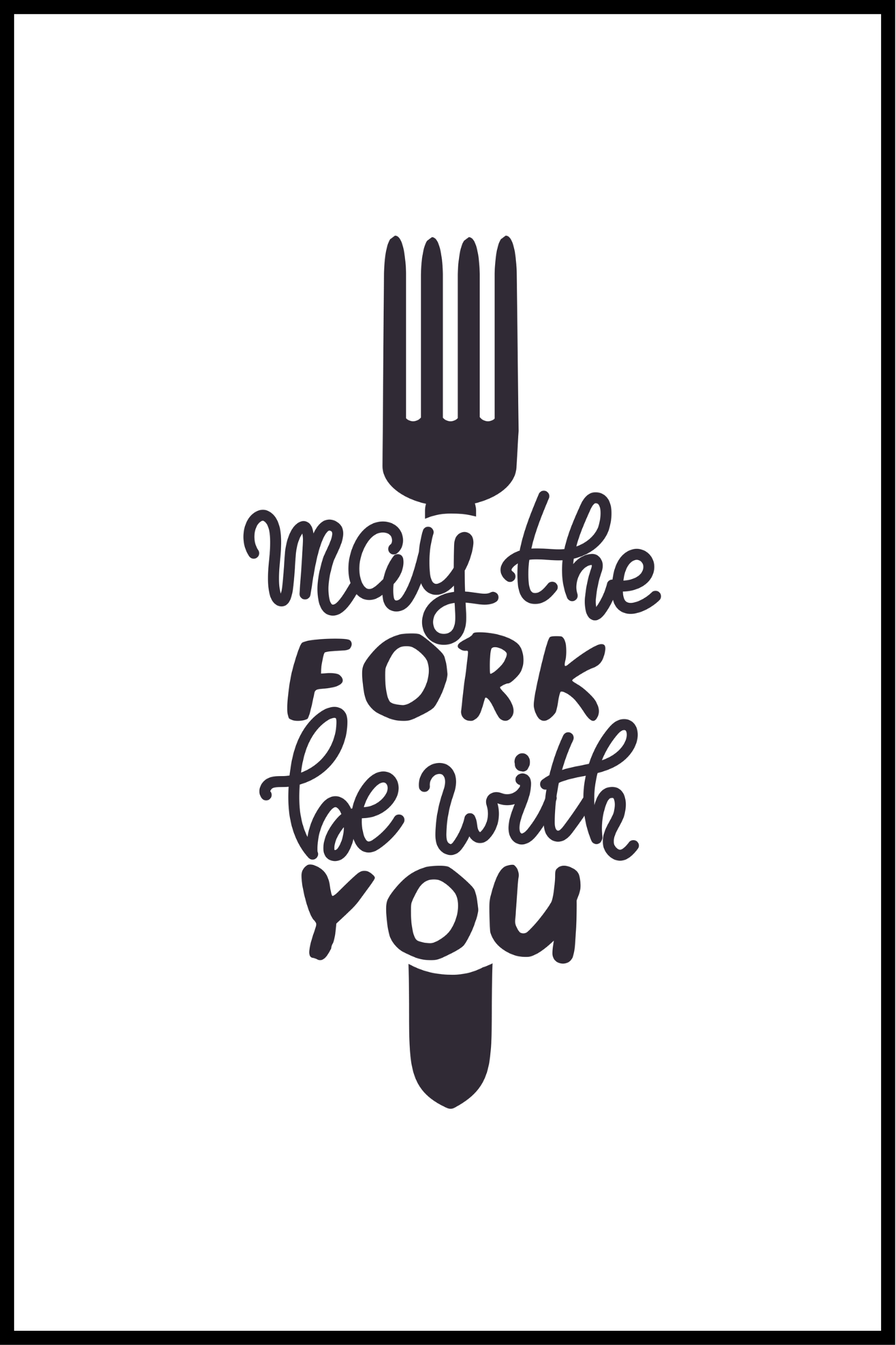 Billede af May the fork be with you plakat - 21x30 cm