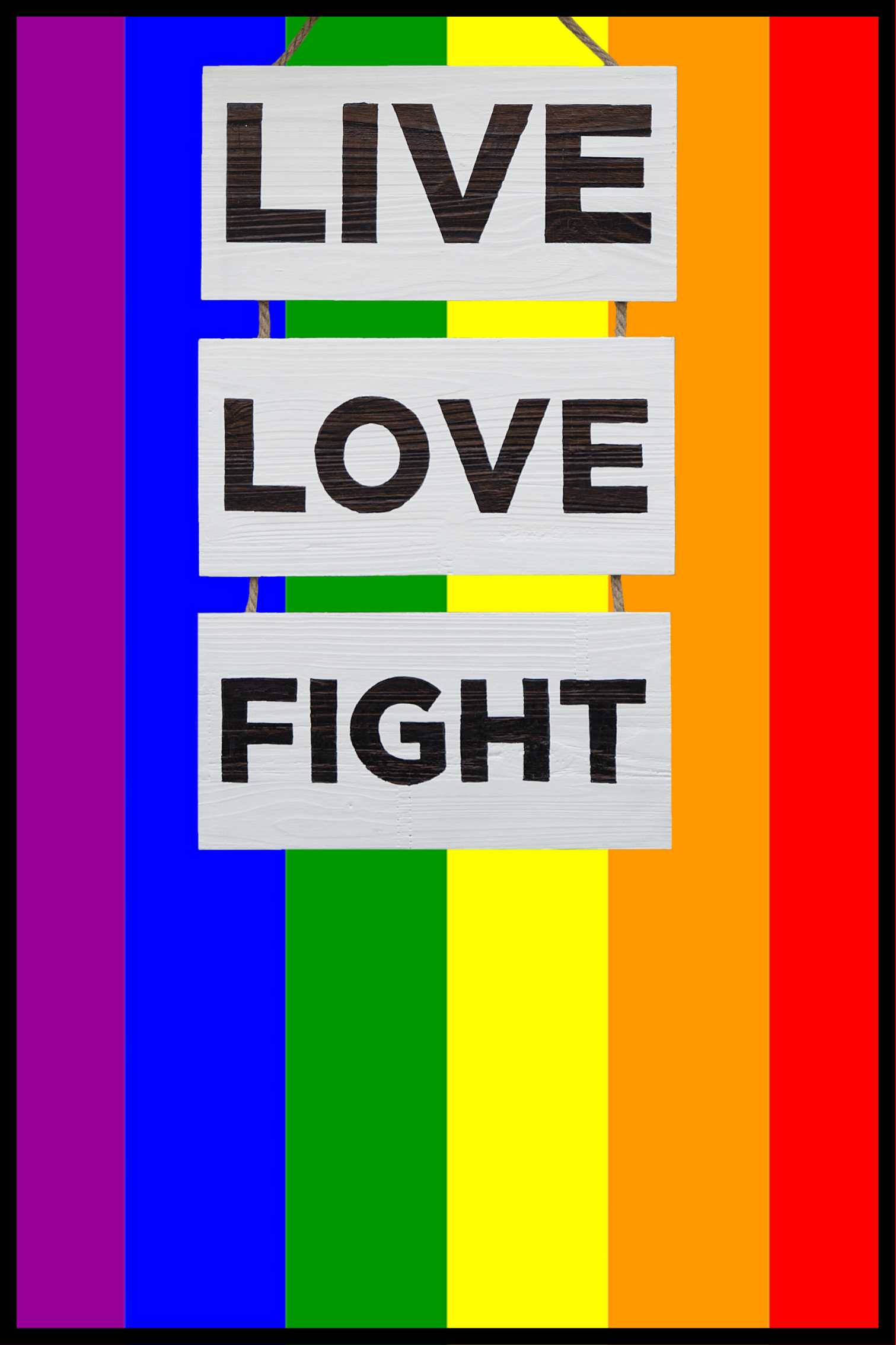 Se Live love fight plakat - 70x100 cm hos SimplyPoster.dk