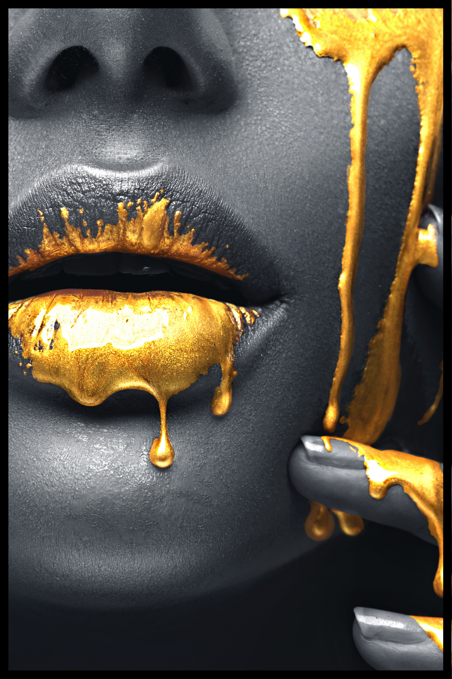 Billede af Gyldne læber plakat - 21x30 cm
