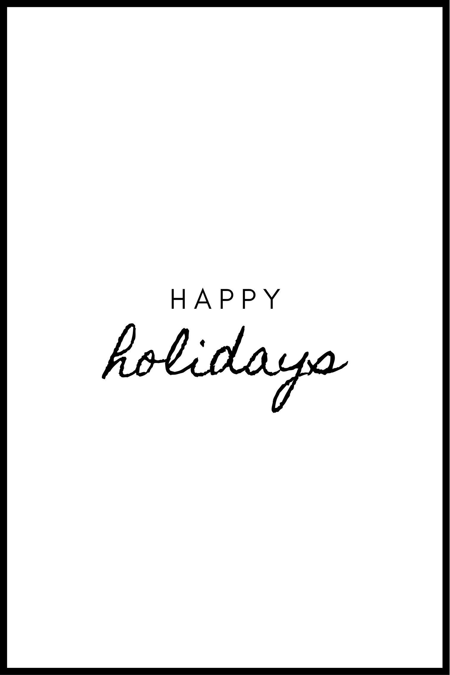 Billede af Happy holidays plakat - 21x30 cm