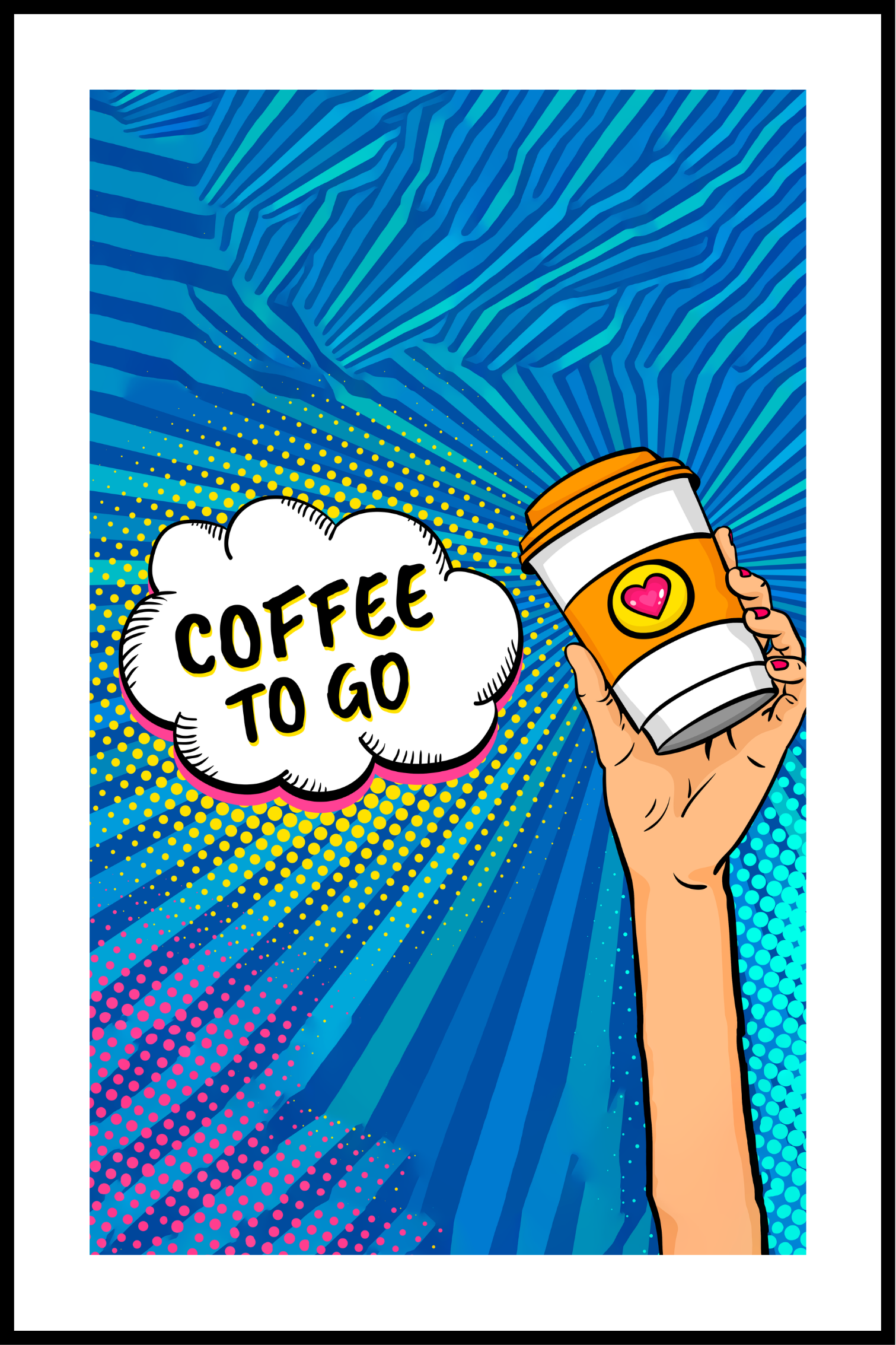 Billede af Coffee to go plakat - 21x30 cm