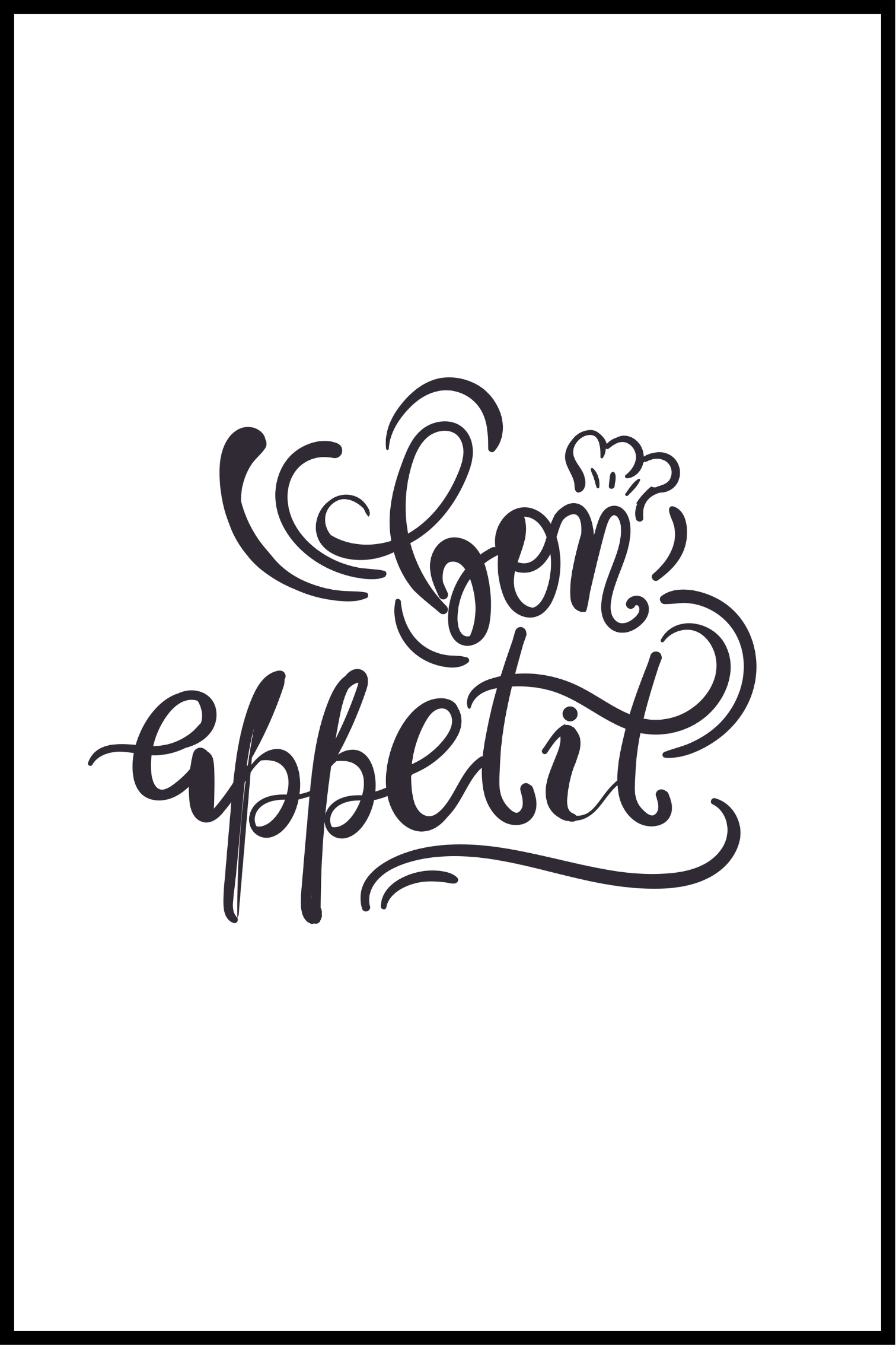 Billede af Bon appetit plakat - 21x30 cm