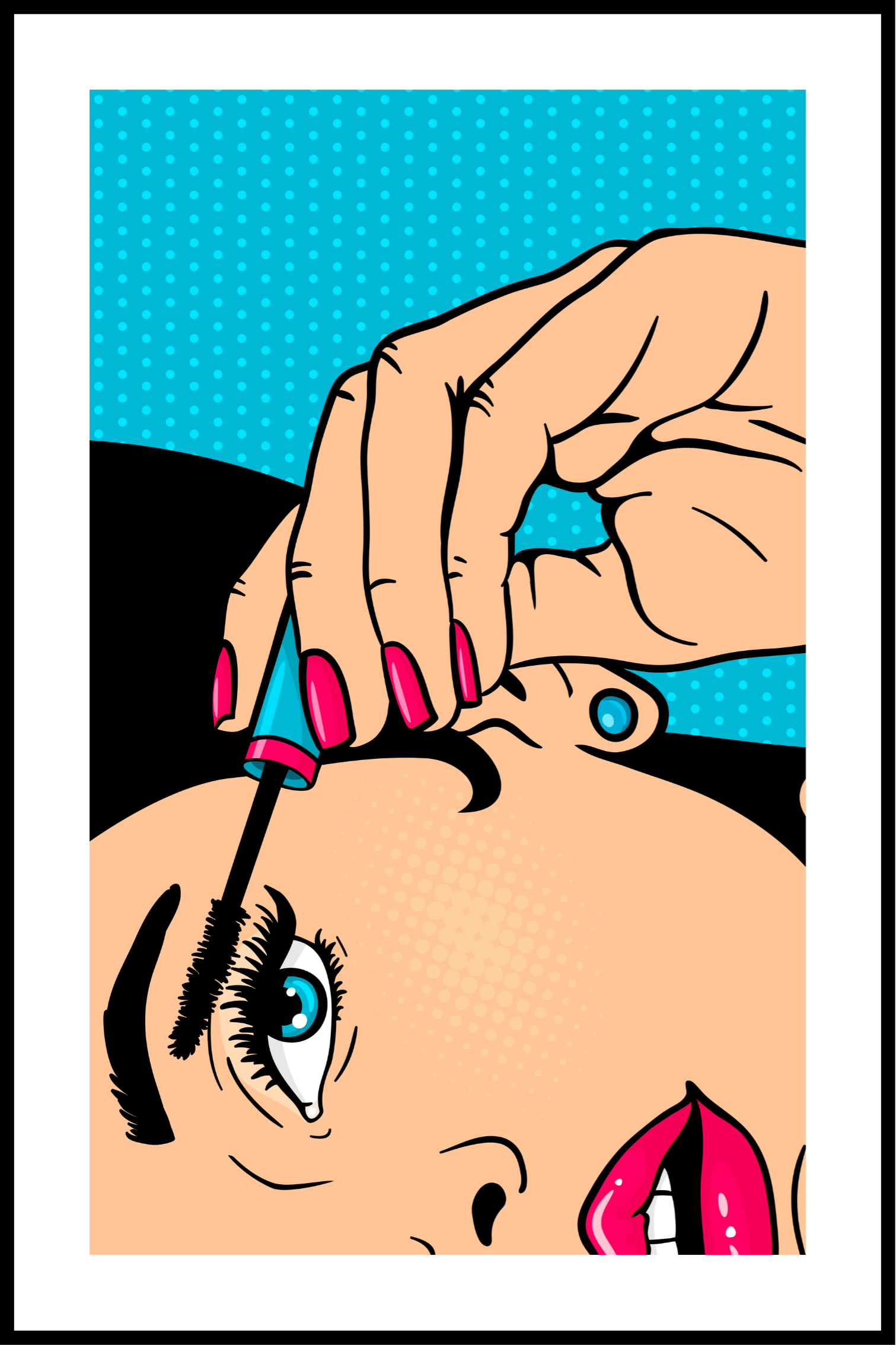 Billede af popart eyeliner plakat - 21x30 cm