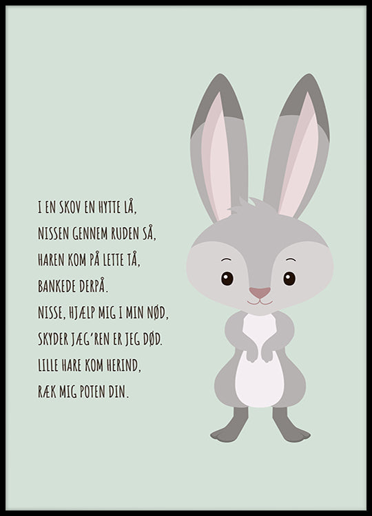 Billede af Den Lille Hare børneplakat - 21x30 cm