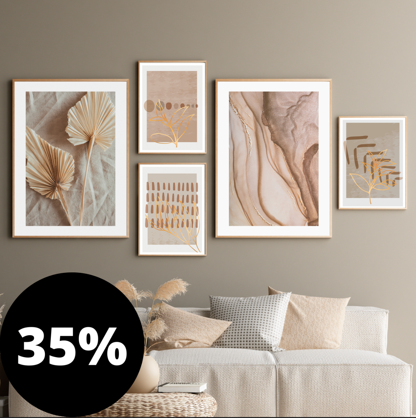 Se Beige art (5 stk.) hos SimplyPoster.dk