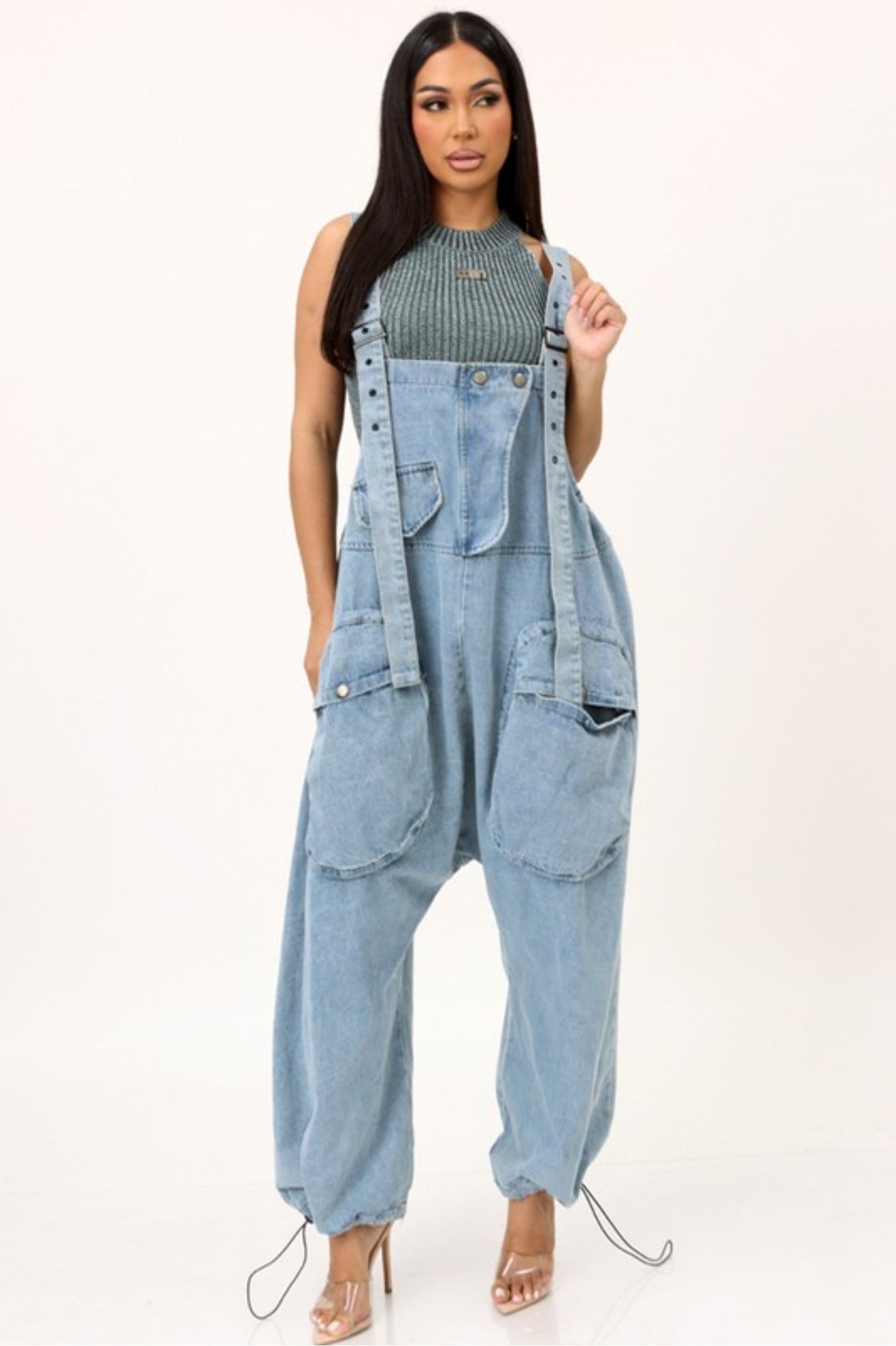 Oversized Denim Overalls