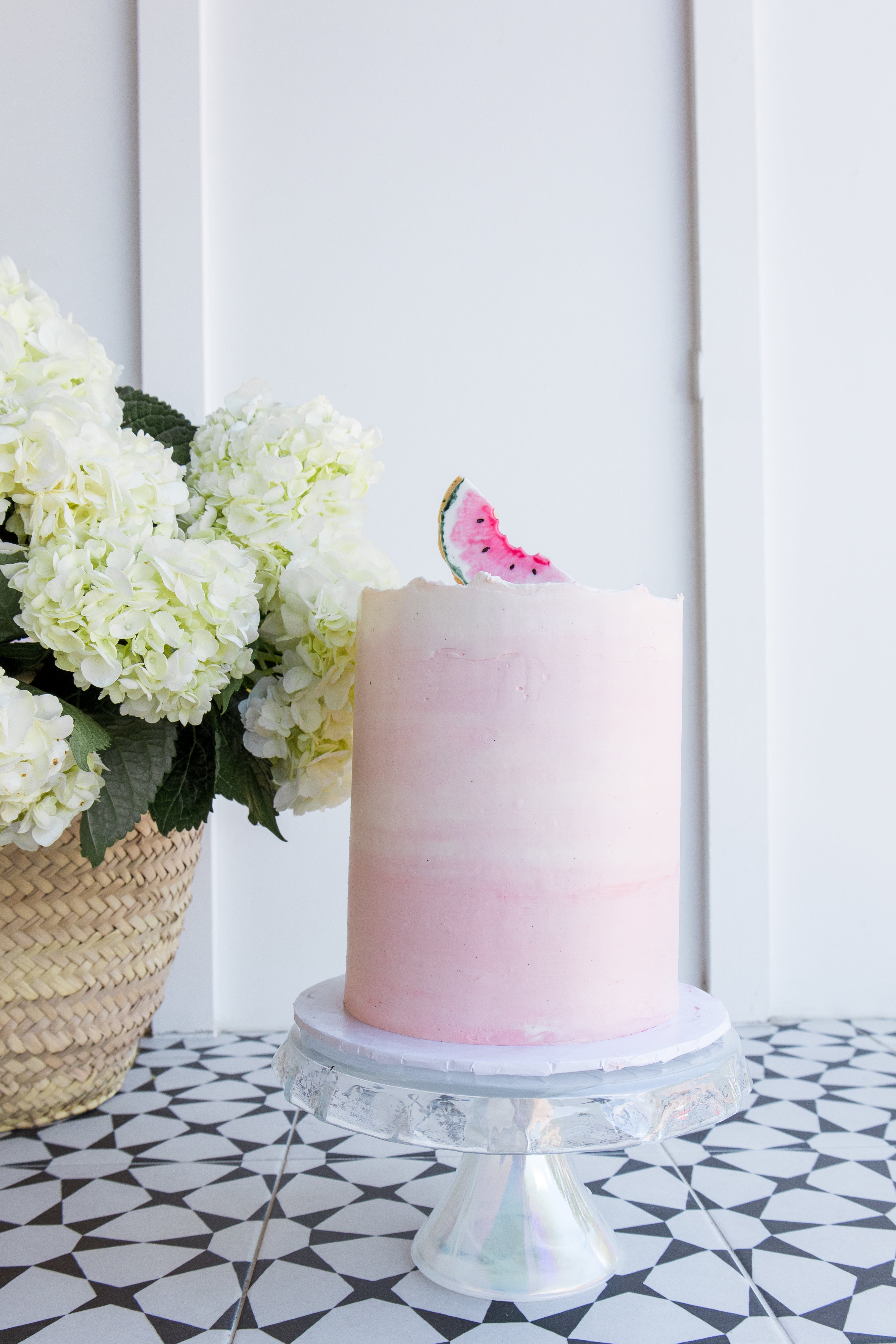 pink ombre watermelon cake
