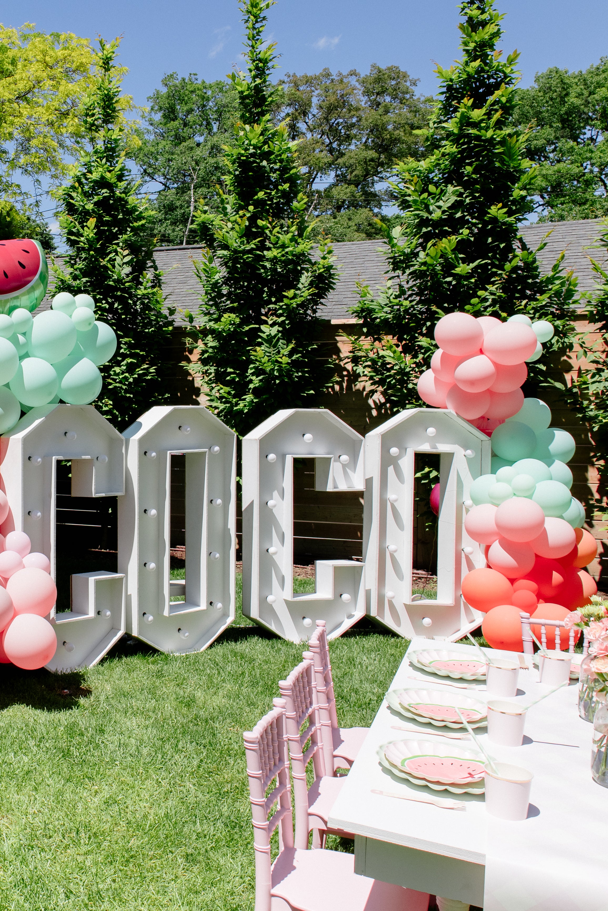 marquee letters that spell COCO