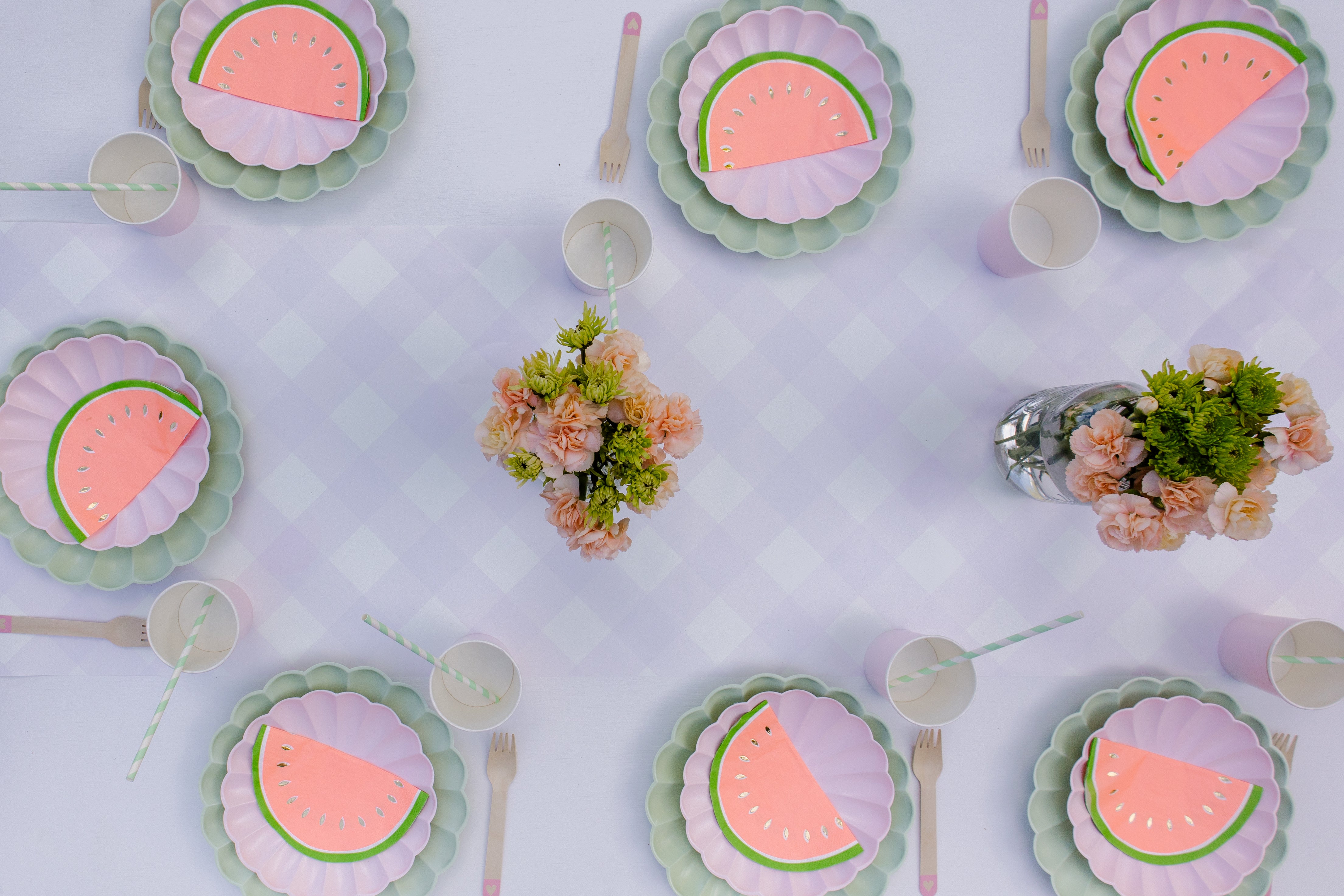 watermelon table setting for kids