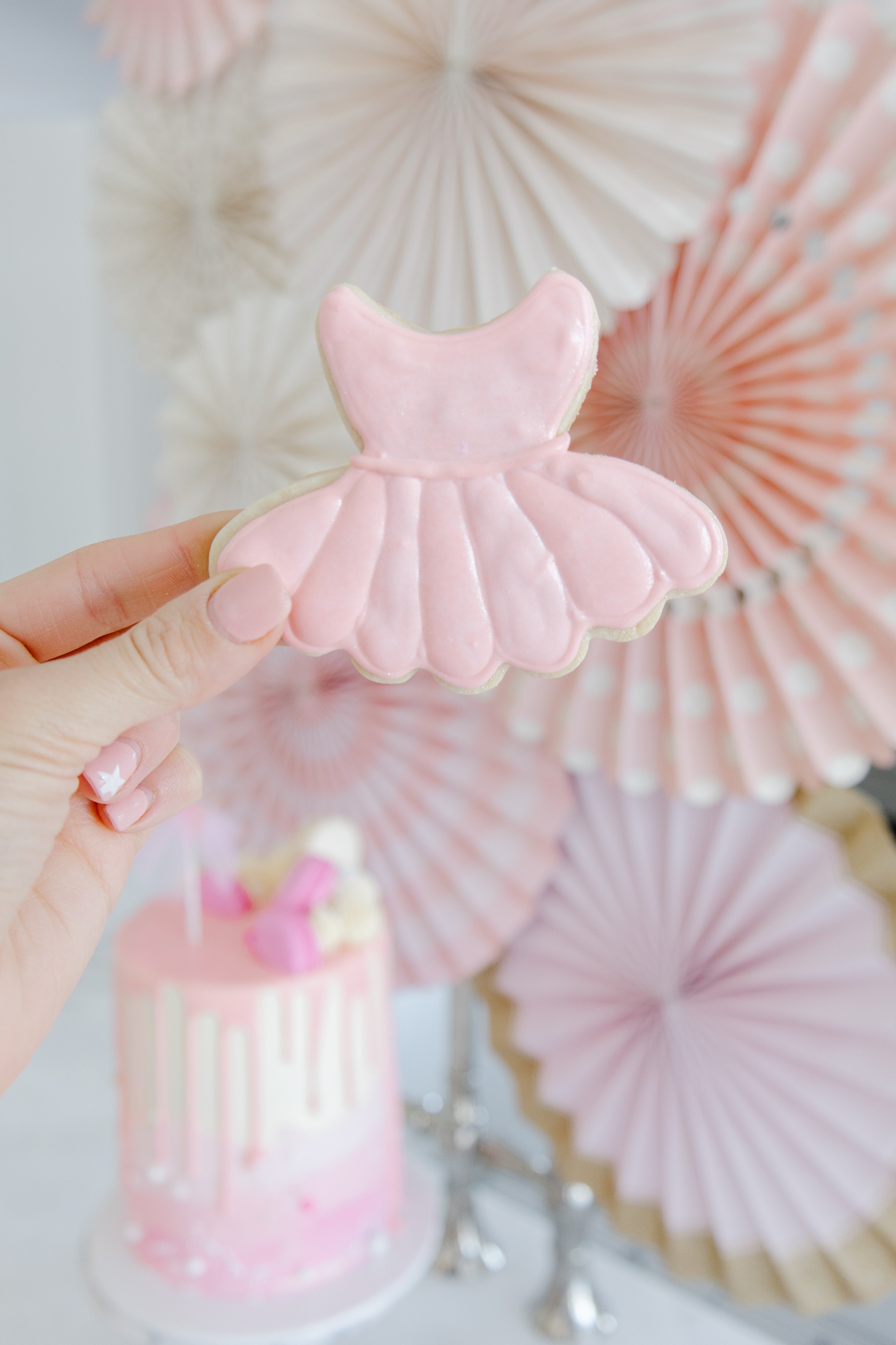 Pink ballerina tutu cookie