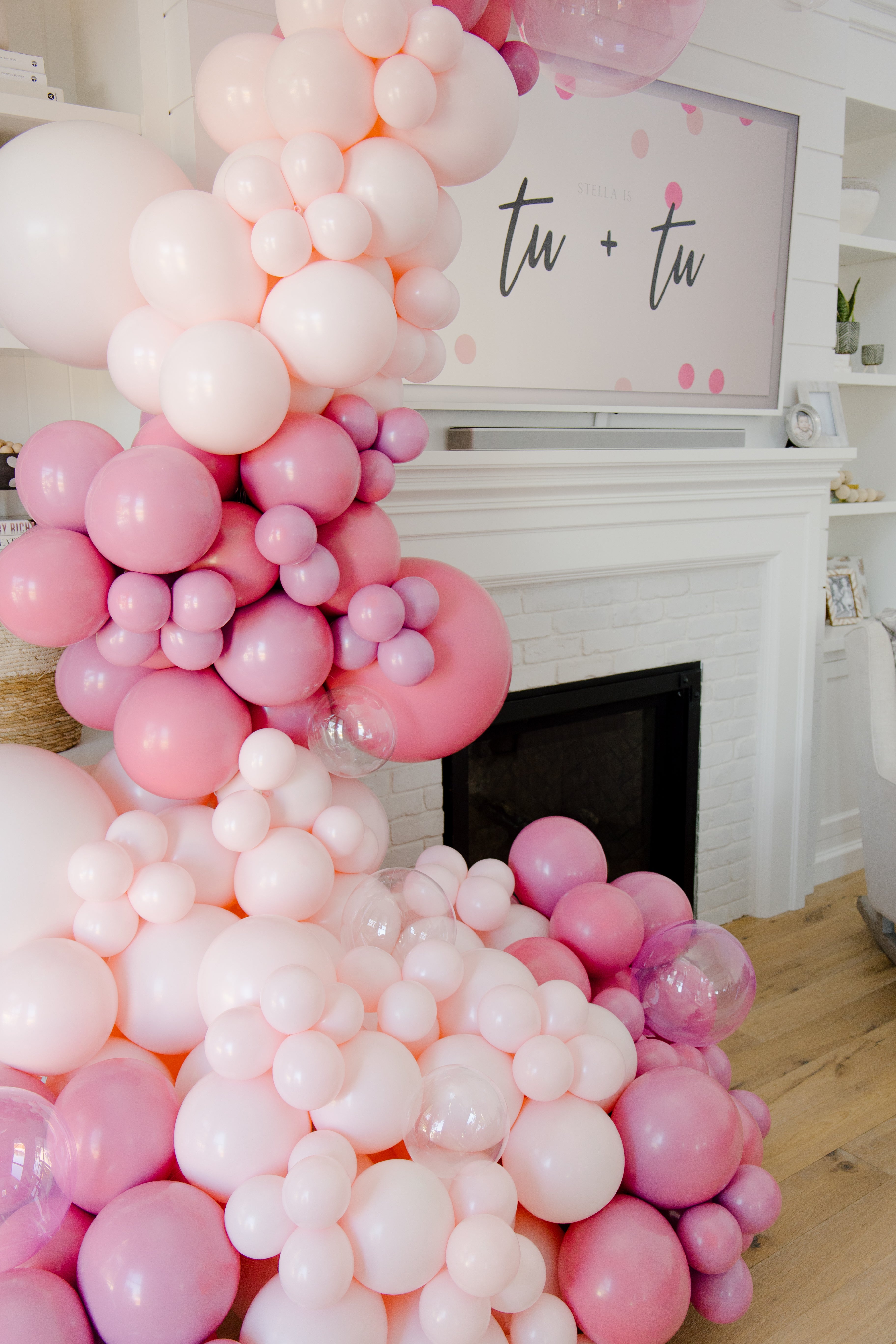 Pink balloon garland display