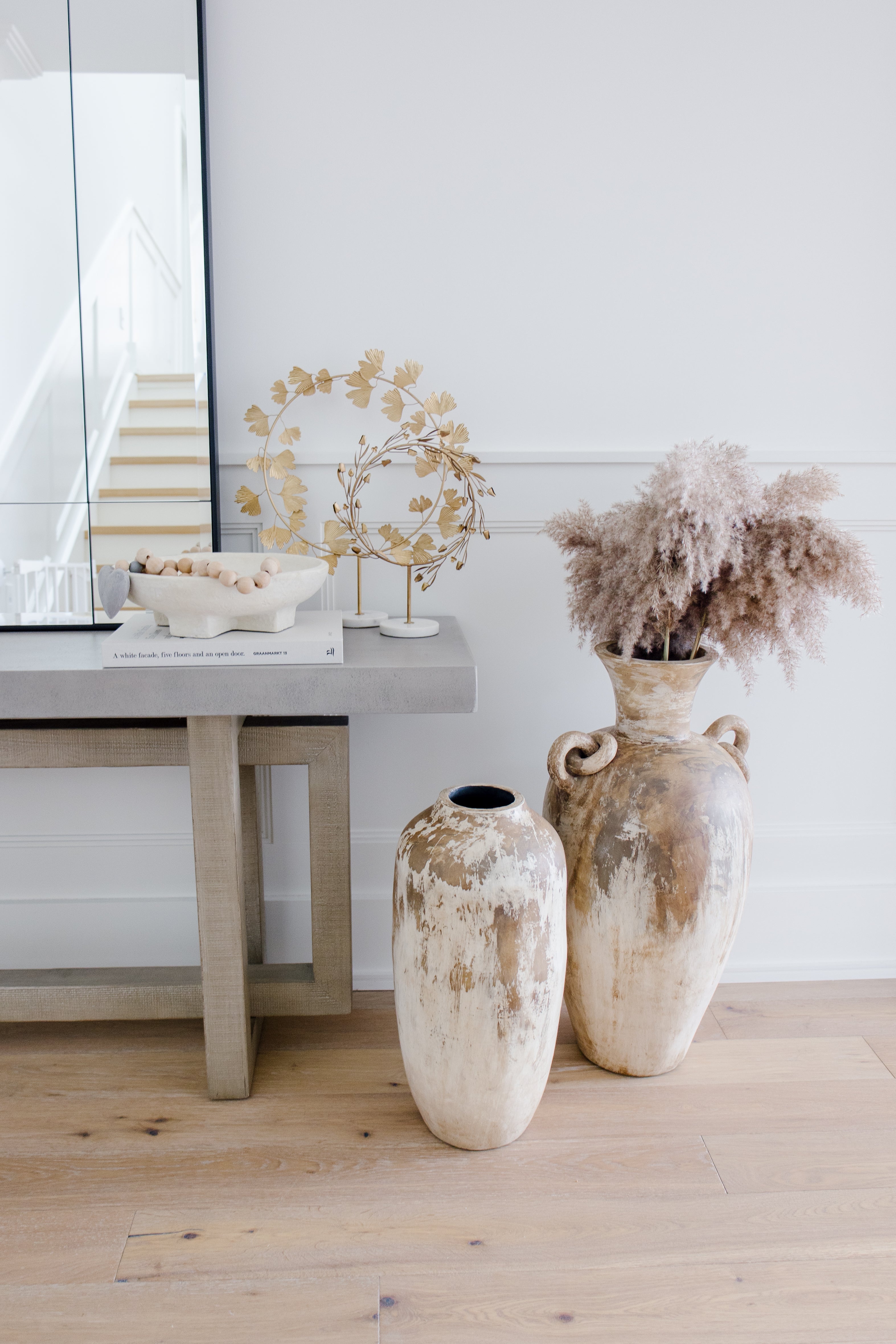 console table with decorative accents