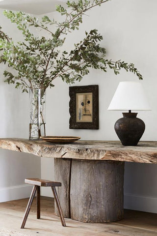 raw organic entryway table