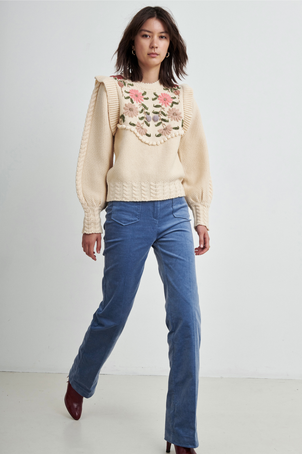 Brooklyn Sweater Ivory Rose – Line Markvardsen