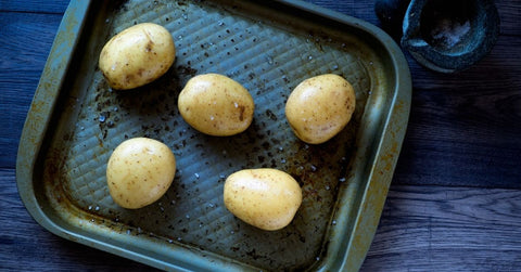 Sprinkle your baking potatoes with sea salt before baking for a crispy skin