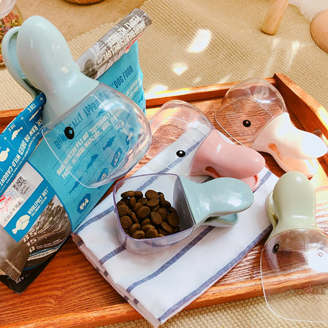 Cute Pet Food Spoon Measuring Cup Multifunction Food Bag Sealing Clip  Measuring Cup Set