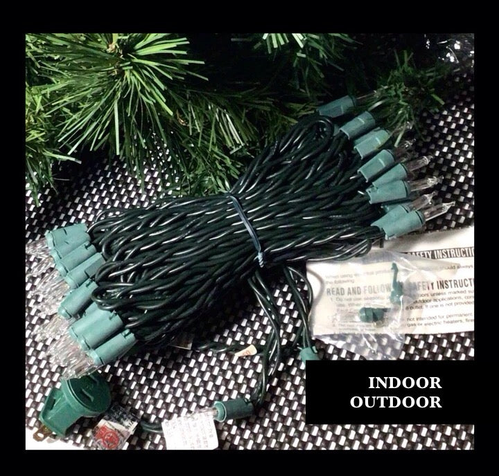 String lights green wire commercial grade