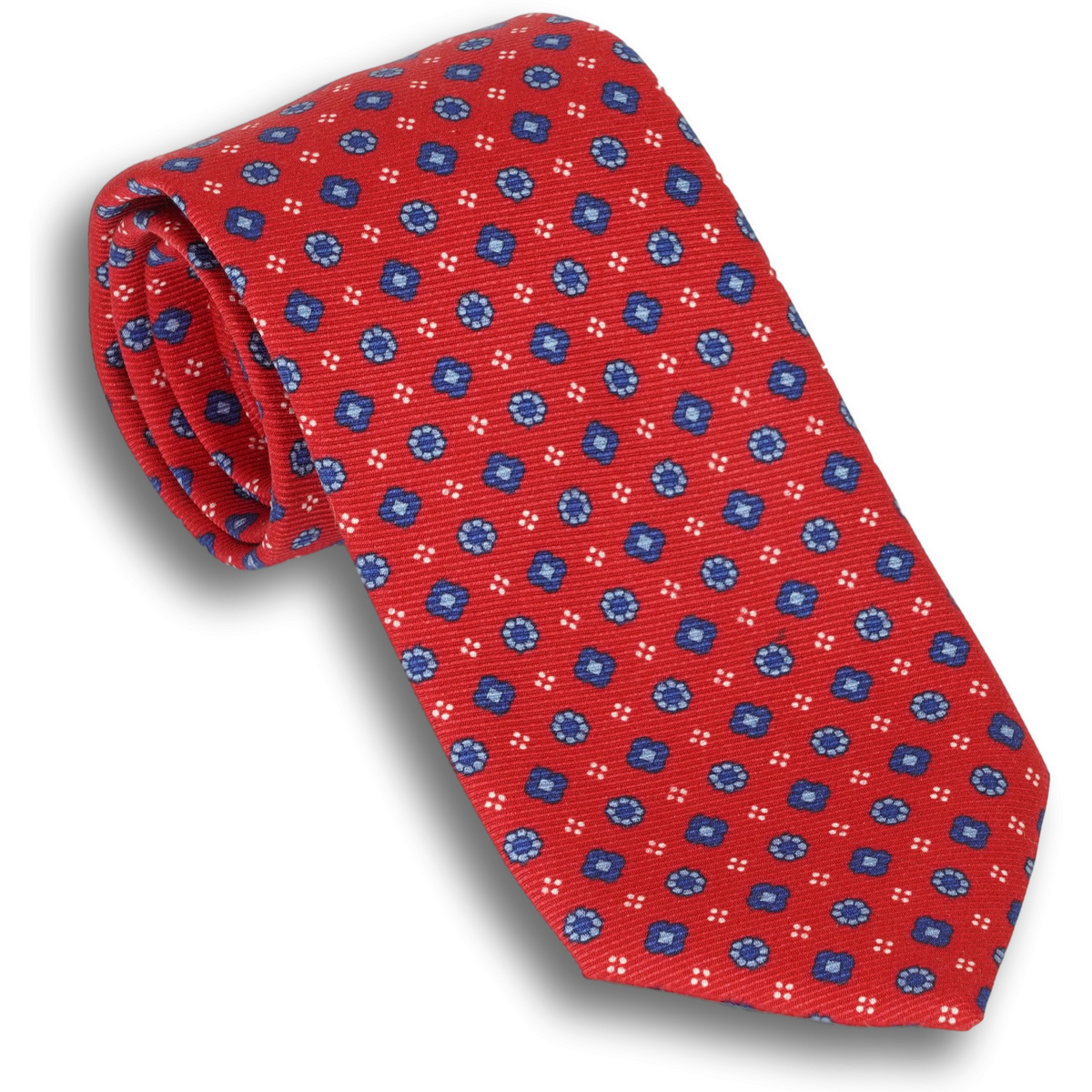 Red Classic Silk Foulard Diamond Neat Tie | Men's Silk Ties | The ...