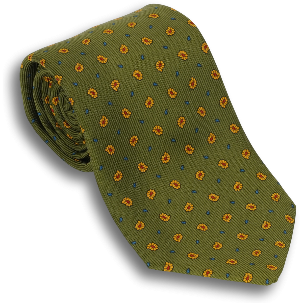 Olive Green with Paisley Pattern Tie| The Andover Shop