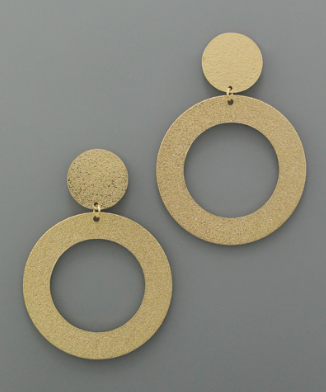 flat circle gold stud earrings