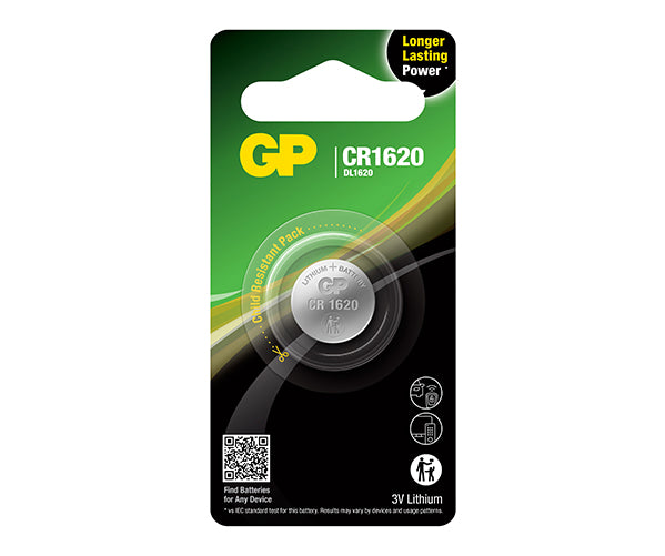 Pence Flitsend Perceptie GP Lithium Coin Battery CR1620 | GP Batteries International