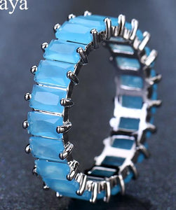 EMMAYA Austrian Zircon Silver Color Unique Design CZ Ring Paved Fashion Women Ring Jewelry