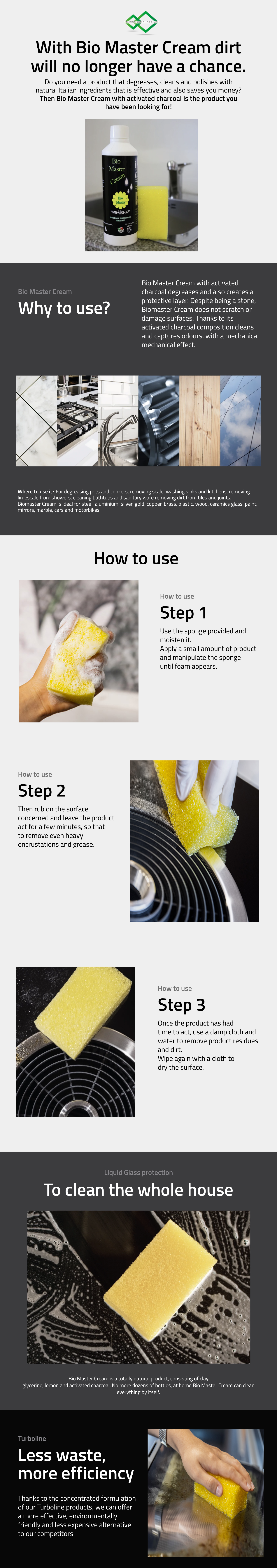 Bio Master Cream pulisce acciaio piatti e pentole - Turboline Clean