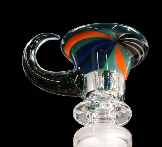 14mm Bong Slide with built in screen from Glass by Slick- Yellow/Blue/ –  Prism Glassworks