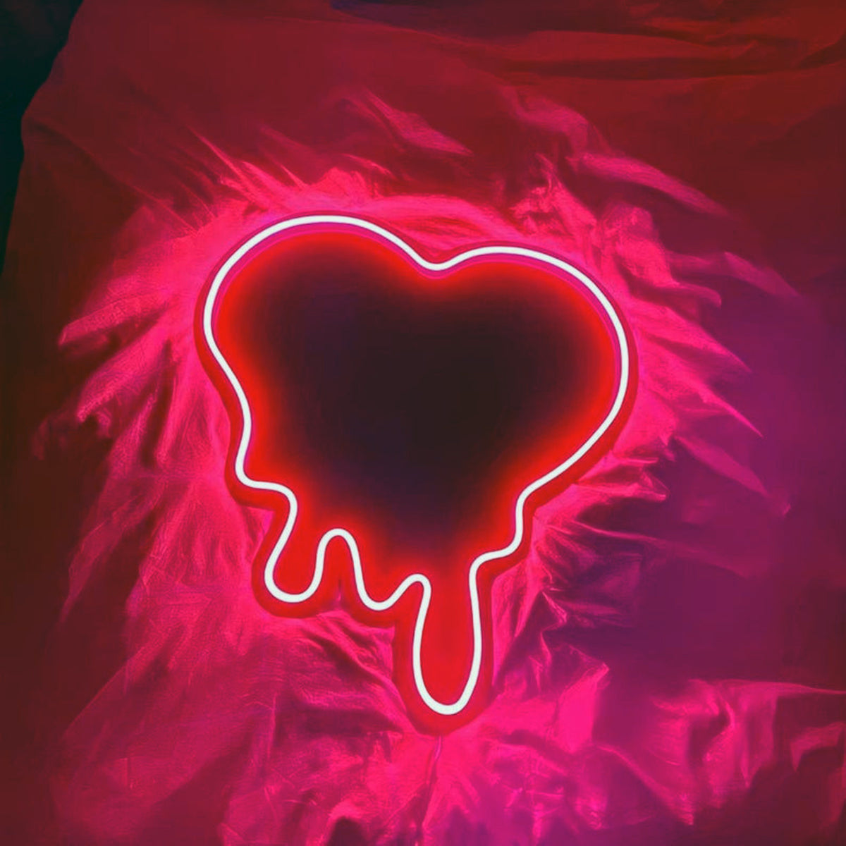 Melting heart neon sign