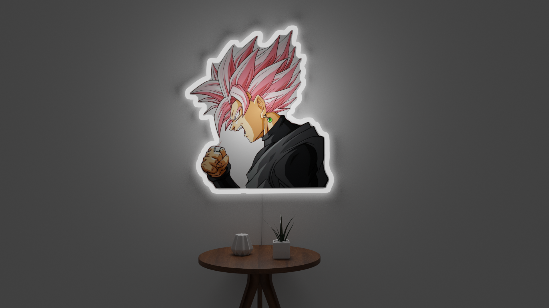 Black Goku Rosé Neon Sign