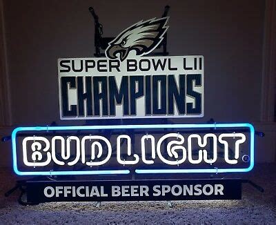 Bud Light Neon Sign Engraved with Eagles
