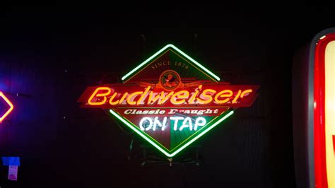 Budweiser Neon Sign on Tap