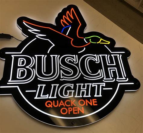 Busch Light Neon Sign Quack One Open