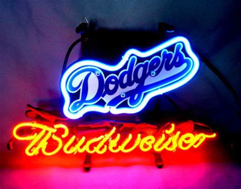 Signe de bière néon Dodger Bar and Pub